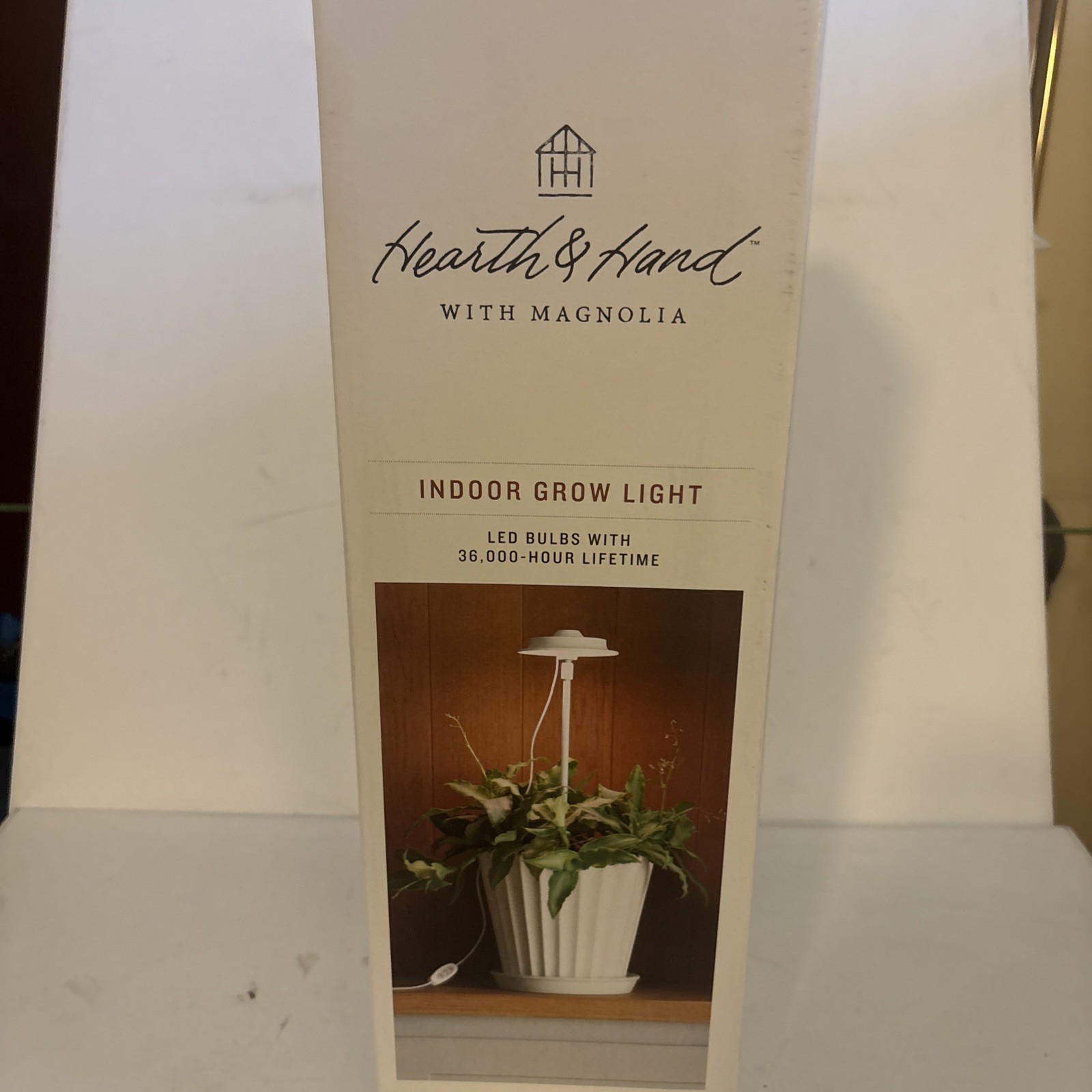 Indoor White 16&Prime; Plant Grow Light Stake With Dimmer Switch Hearth & Hand, New