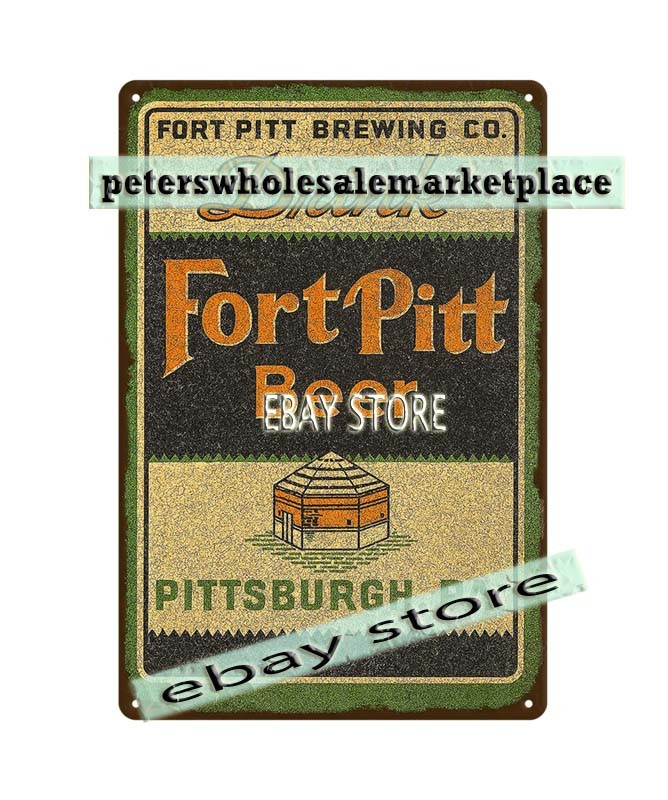 Brewery Beer Pittsburgh PA. Fort Pitt tin sign