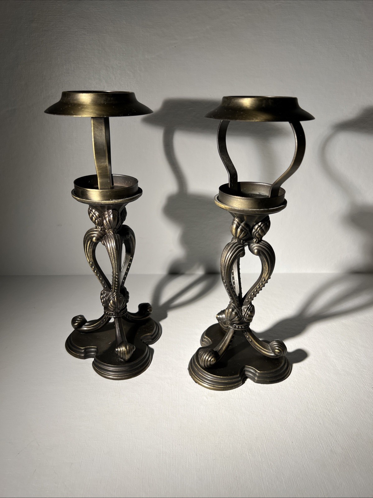 Vintage PartyLite Metal Candle Holders – Set of 2 – Mid Century Style