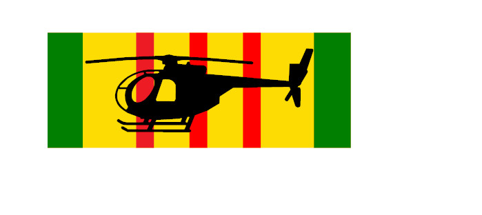 Vietnam Service ribbon OH-6 Cayuse Helicopter Vinyl Decal Sticker 5.0&Prime; x 2.0&Prime;