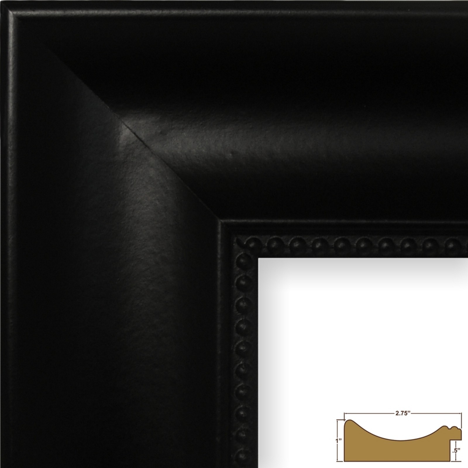 Craig Frames Impression Ornate, 2.75&Prime; Traditional Black Picture Frame