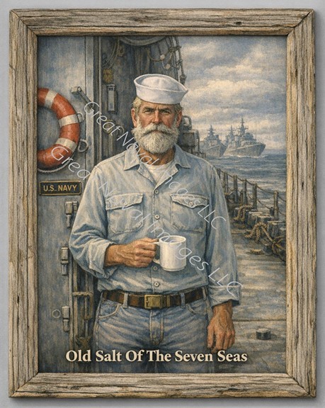US Navy Sailor Old Salt of the Seven Seas Canvas Print