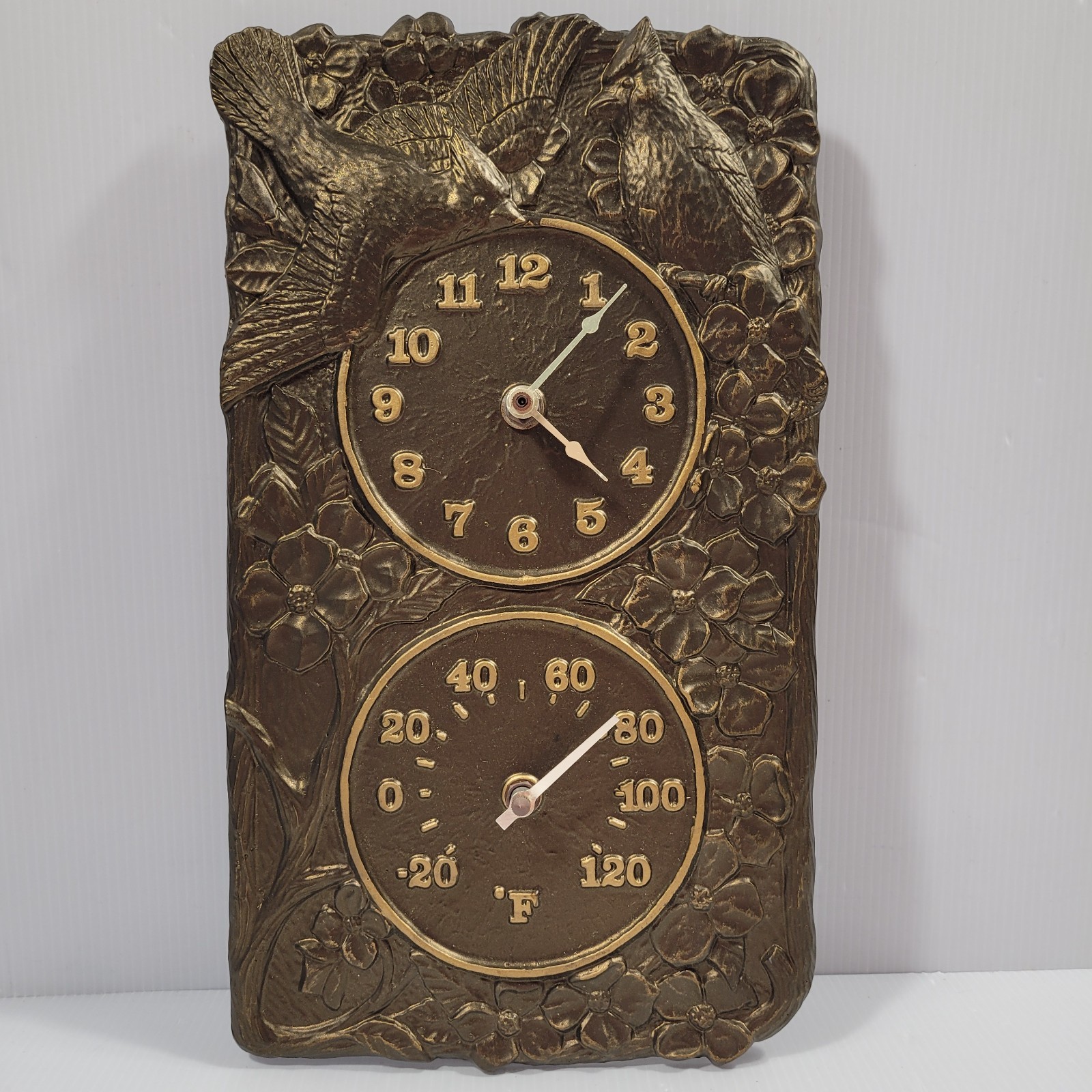 VTG Whitehall Cardinal Clock & Thermometer | Indoor Outdoor | Rust Free Aluminum