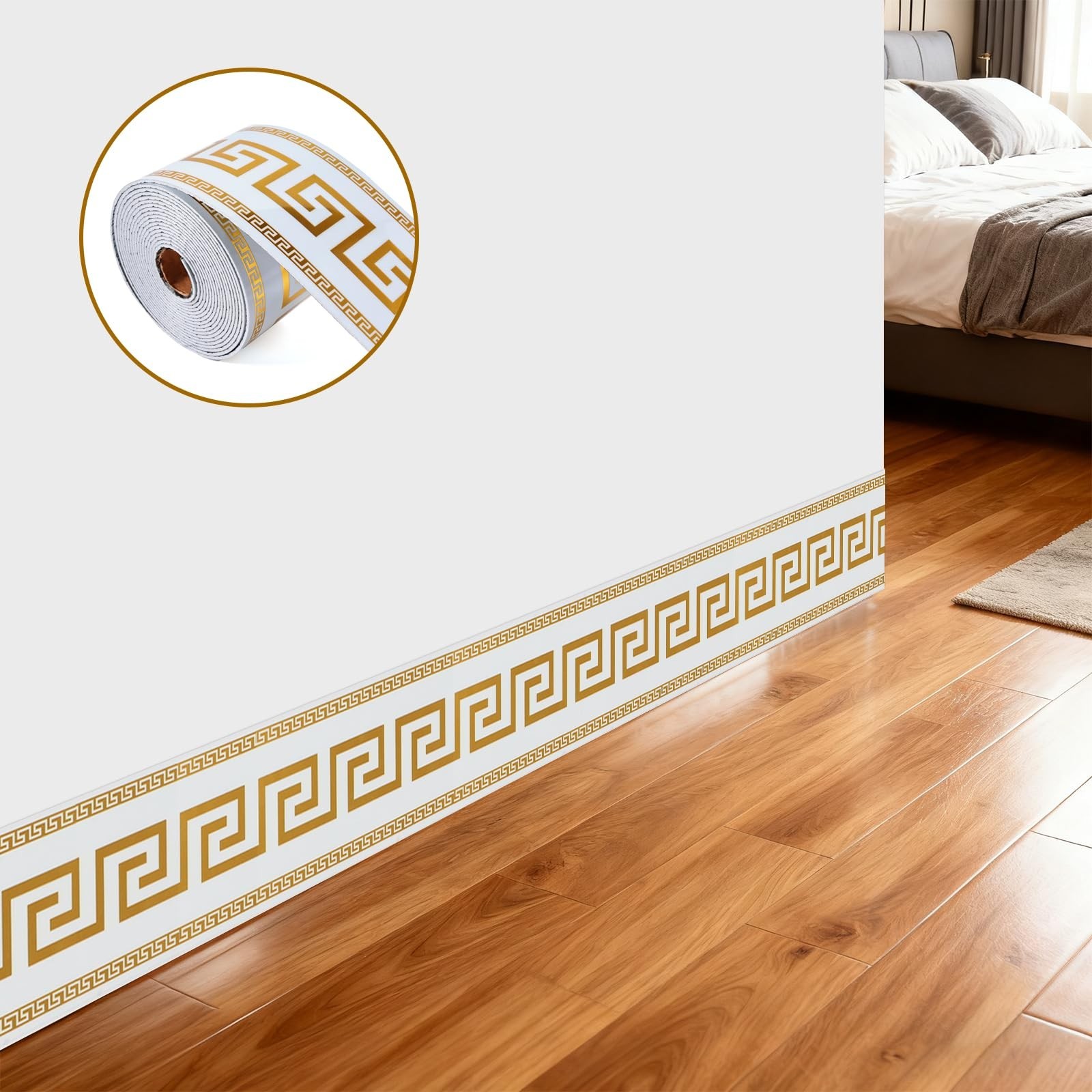 Peel and Stick Wallpaper Borders, Self-Adhesive Waterproof PVC Foam Wall Base…