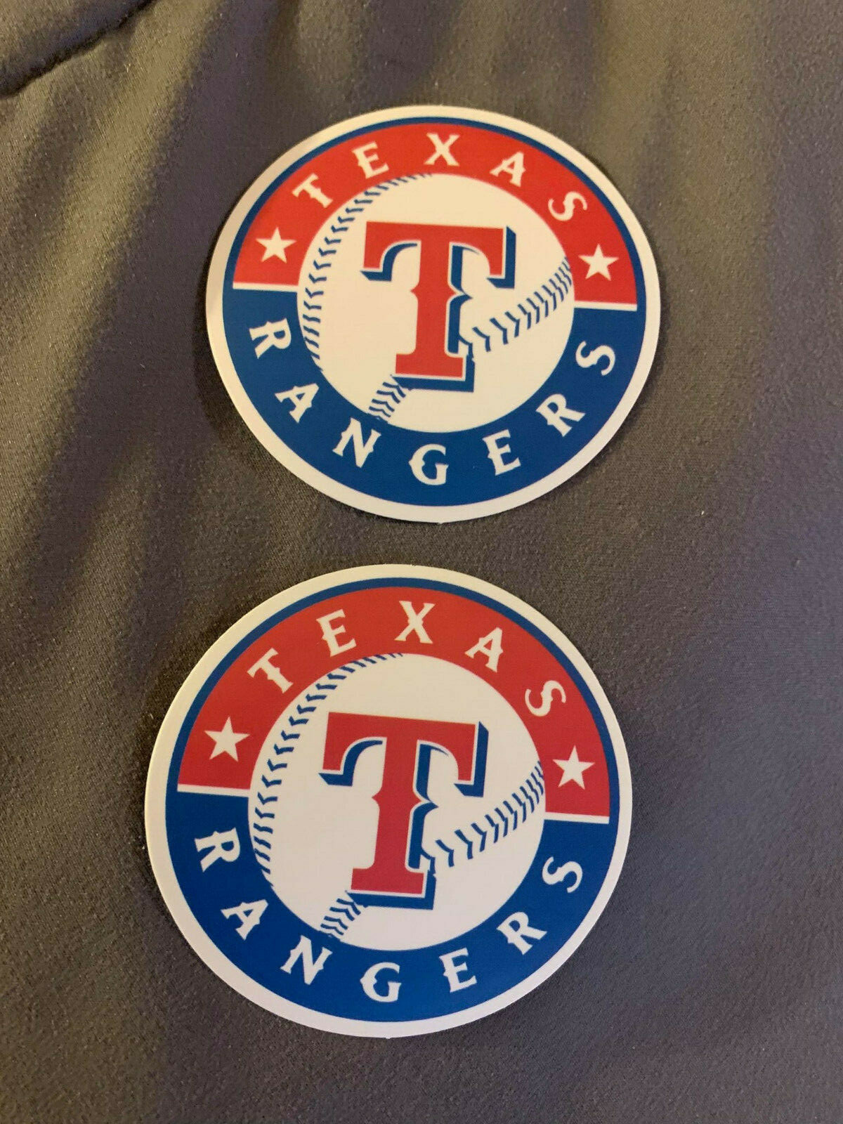 Lot of 2 TEXAS RANGERS 2 1/2&Prime; x 2 1/2&Prime; Team Logo Stickers FAST! FREE SHIP!