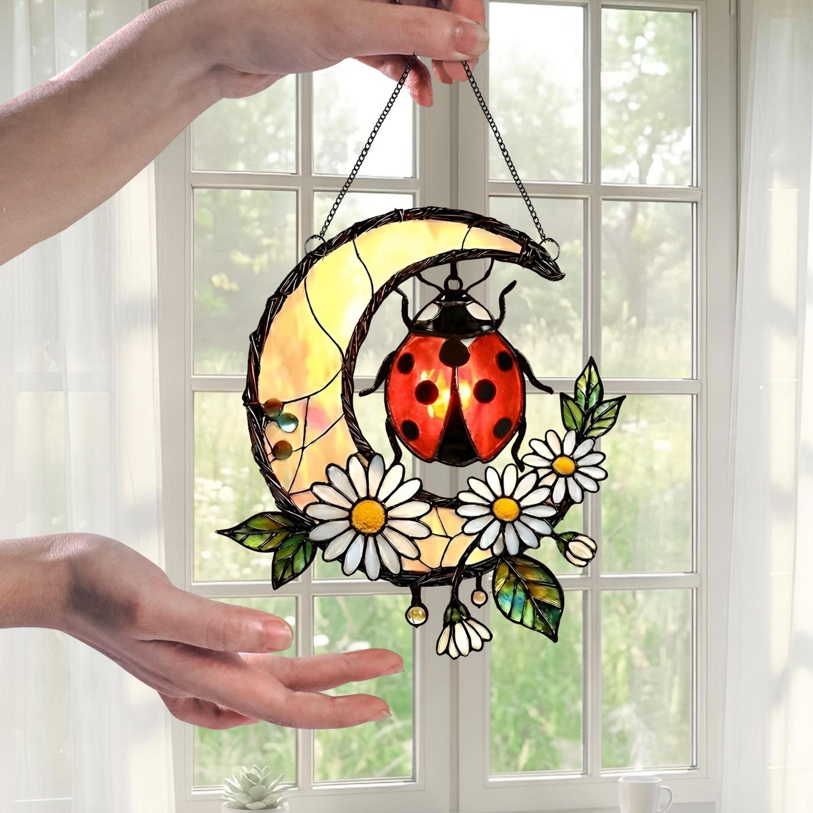 Ladybug Suncatcher Acrylic Window Hanging, Mother&rsquo;s Day Gift, Ladybug Lover