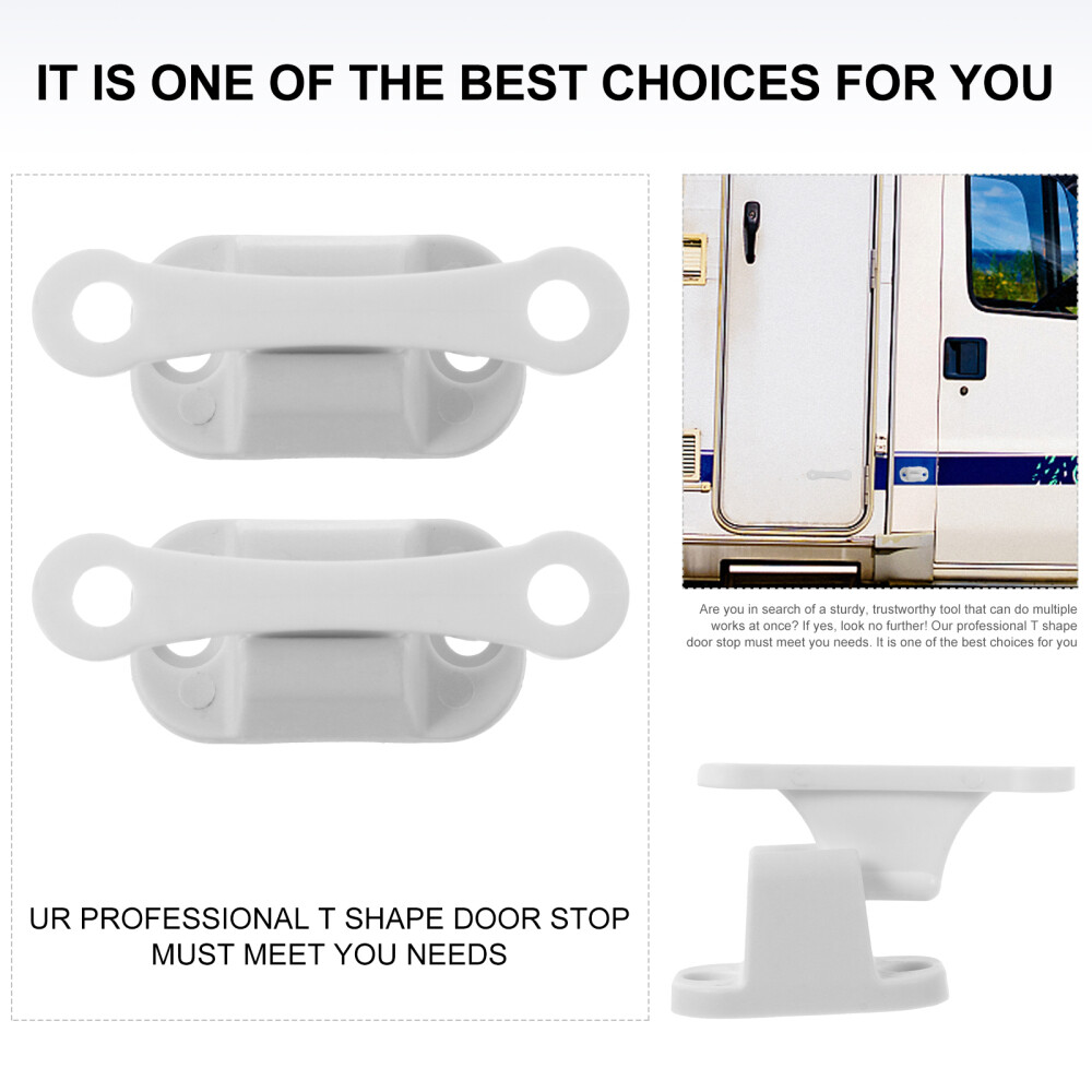 2PCS Door Retainer Kit T Shape Door Stop Retaining Catch Holder for Camper RV