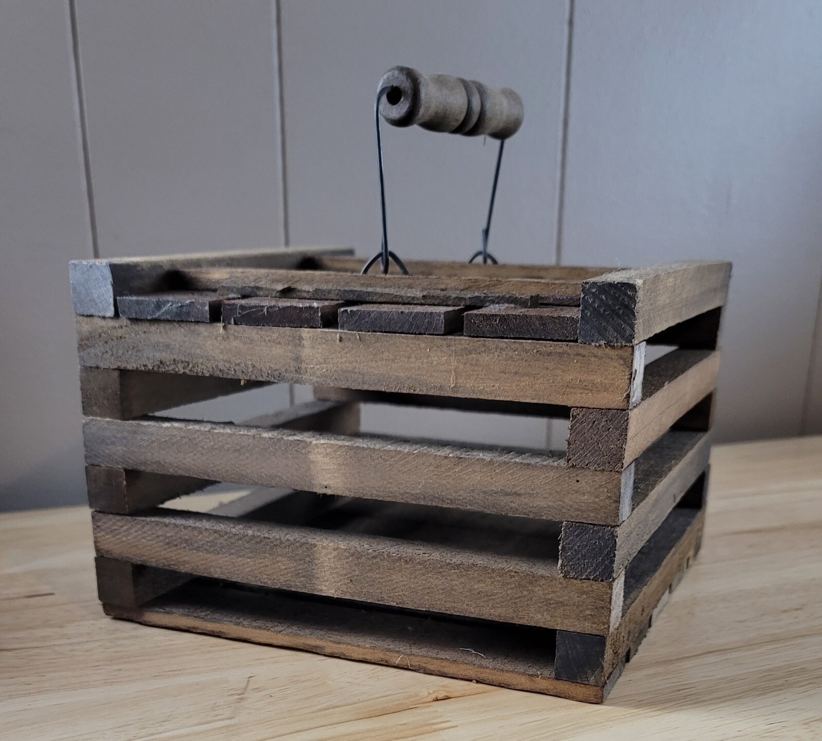 7.5&Prime;x5&Prime; WOOD SQUARE CRATE BOX 2 Piece With Lid Craft-Decor-Gifts