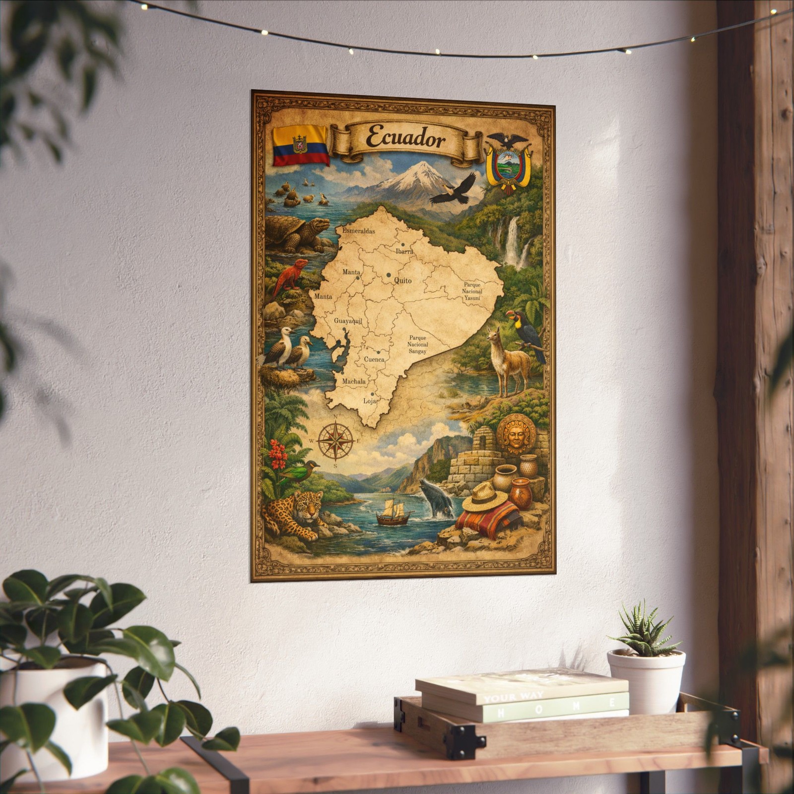Ecuador Map Poster | South America Travel Art