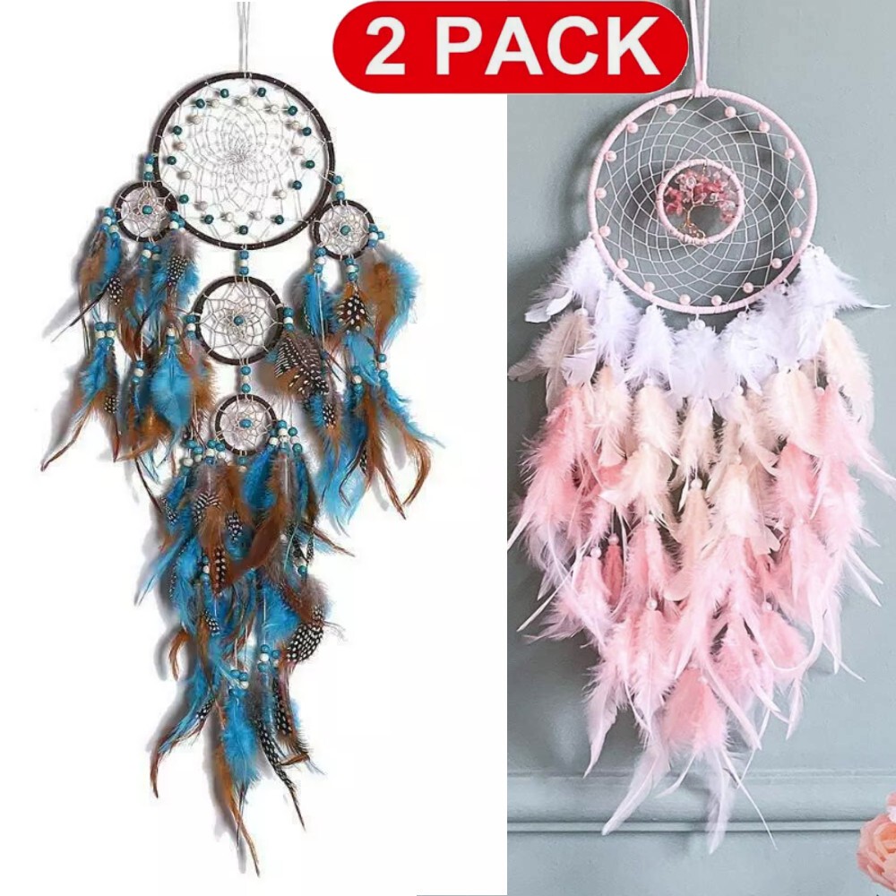 2X Large Dream Catchers,Boho Handmade Woven Turquoise Dream Catcher Wall Hanging