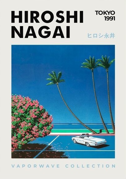 Hiroshi Nagai Tokyo 1991 Poster Canvas Print Vaporwave Retro City Pop Wall Art