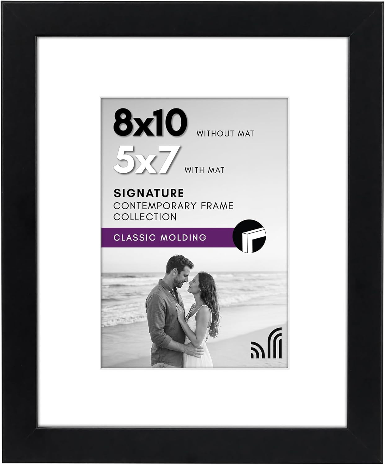 Americanflat 8X10 Picture Frame with Shatter-Resistant Glass – Use as 5X7 Frame