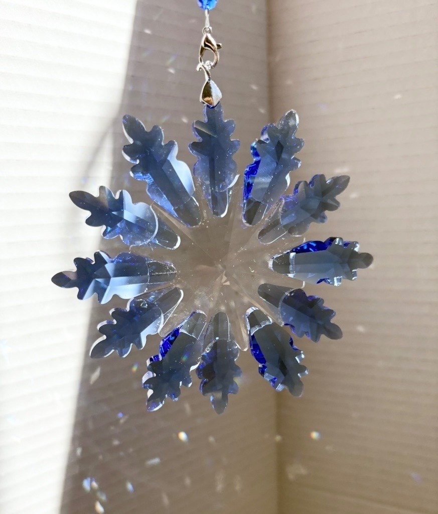 Crystal Snowflake Sun Catcher Christmas Decor Czech Bohemia Crystal Glass Gift