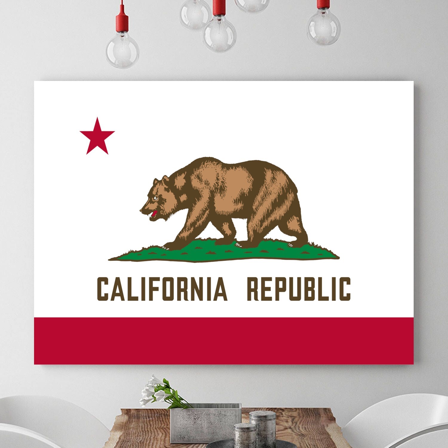 CALIFORNIA State Art Print Flag Design CA United States Wall Decor Poster/Canvas