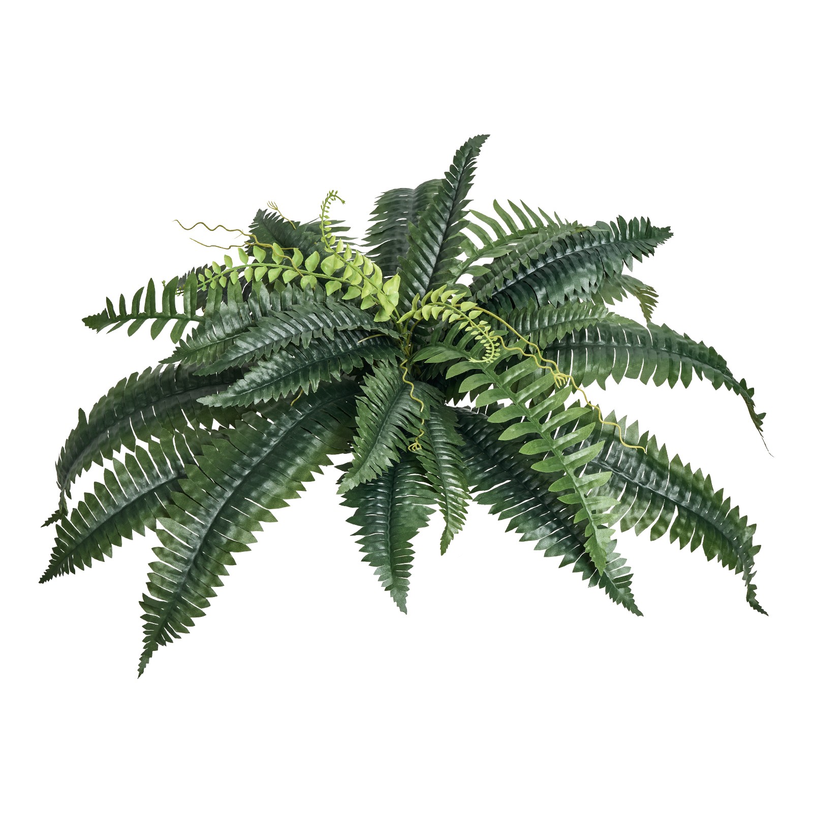 Uimoso Pack of 2 33&Prime; Artificial Boston Fern Bush Plant Green Plant Home Decor