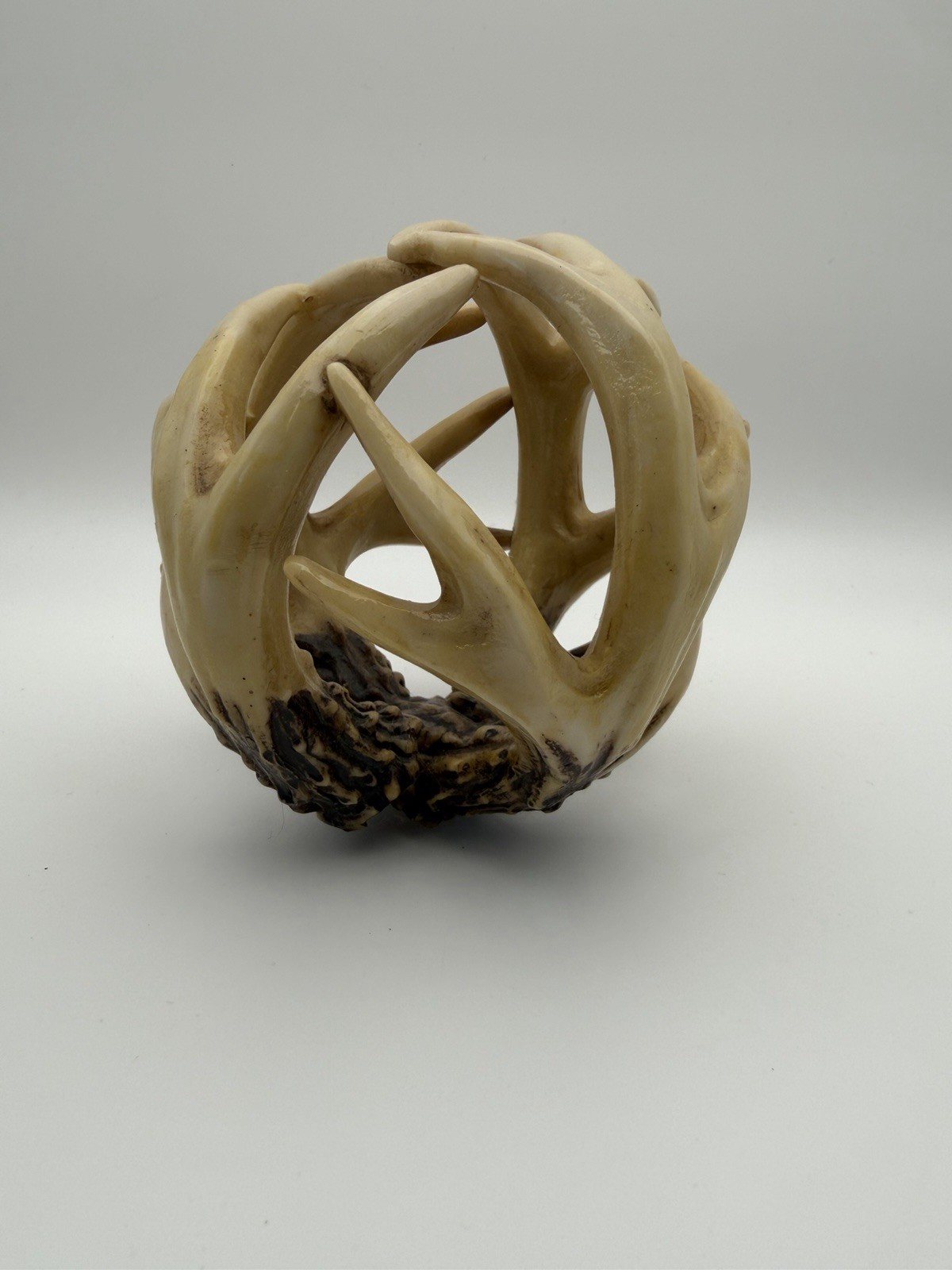 Rustic Entwined Faux Antler Orb Decor 4 Inches