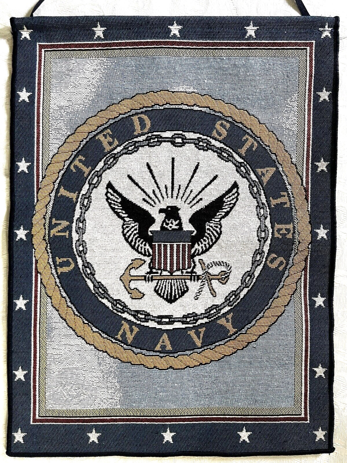 United States NAVY « Eagle & Anchor » Insignia 13&Prime; x 18&Prime; TAPESTRY BANNERETTE