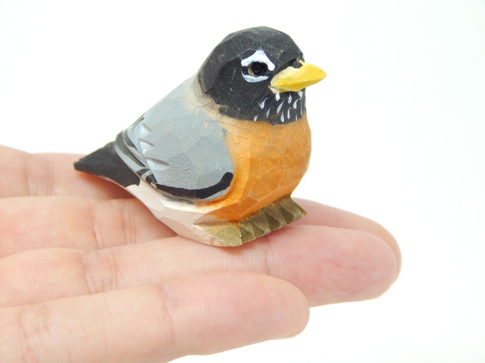 Robin Figure Miniature Bird Statue Carve Sculpture Decor Garden Cake Topper