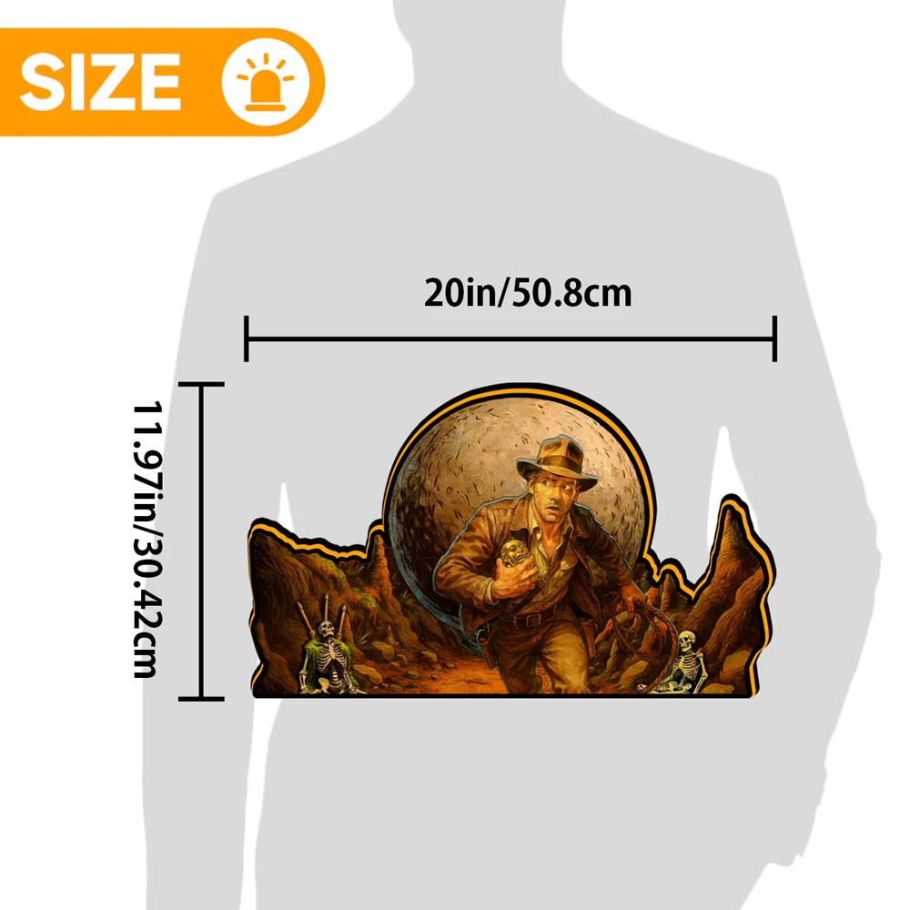Indiana Jones 3D Printed Lightbox Led Pinball Topper IJ Toppers Arcade Decor