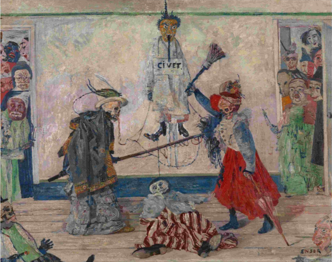 James Ensor Skeletons Fighting over a Hanged Man : Macabre-Giclée Art Print 1892