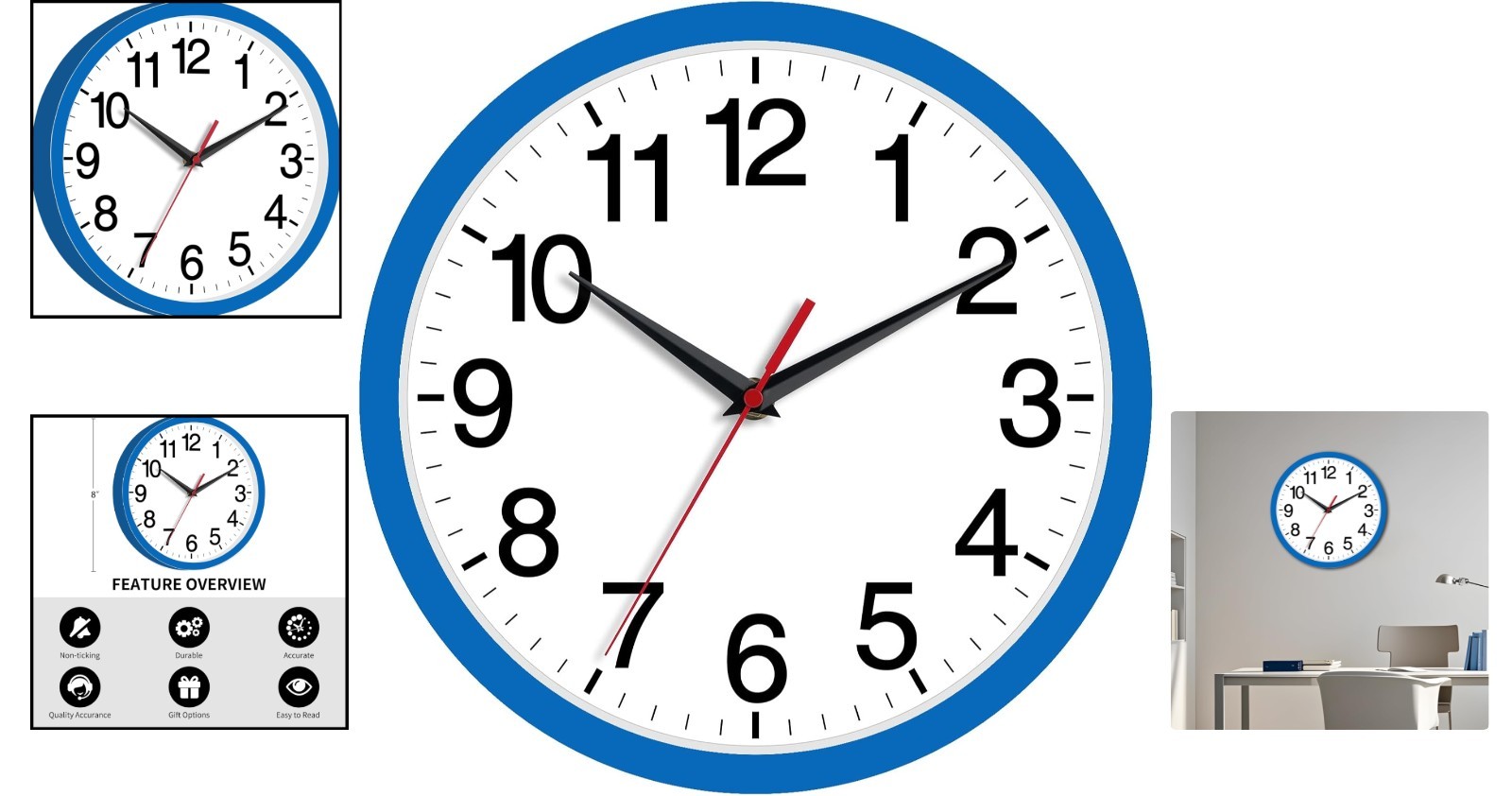 Versatile 8-Inch Battery Powered Silent Clock – Perfect Gift for All Occasions