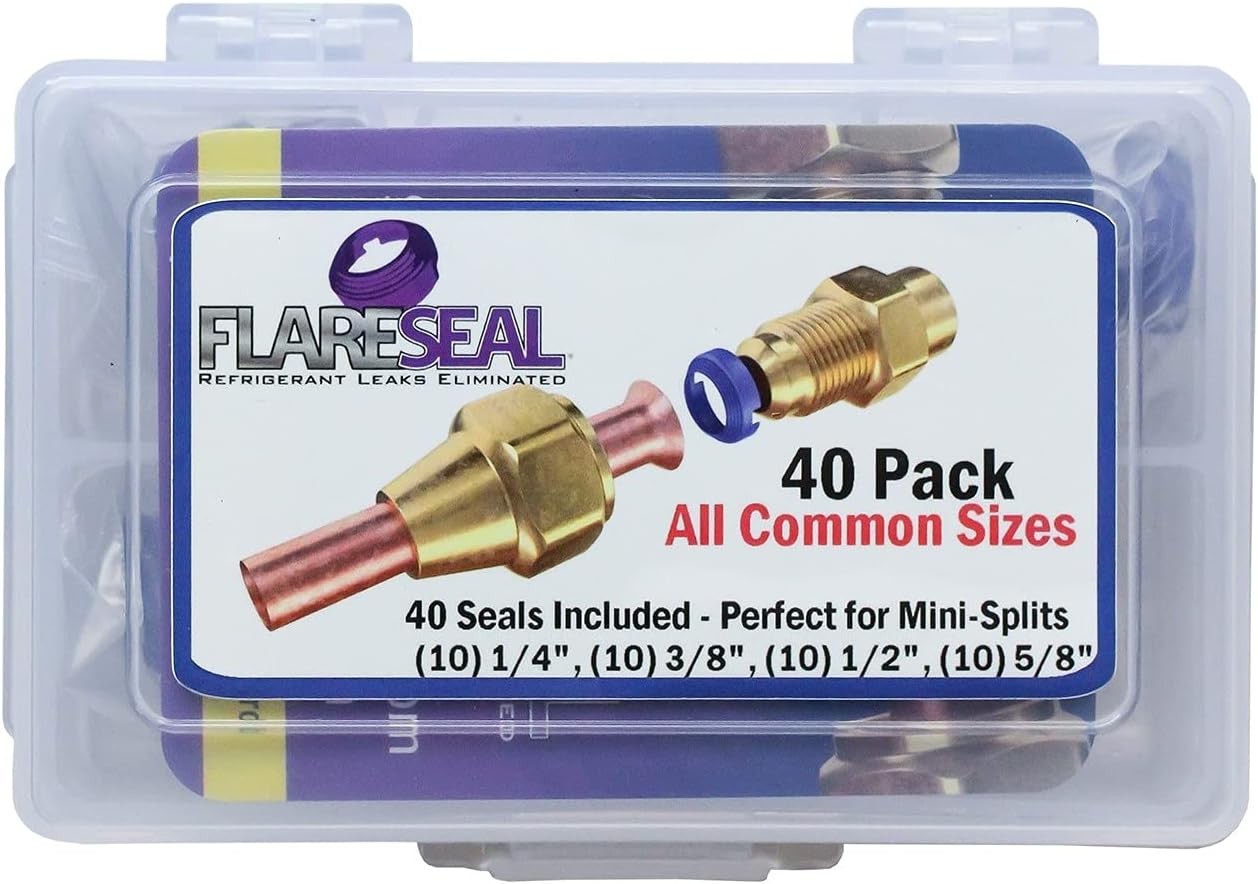 40 Pack Starter Leak Free SAE Flare Fitting 1/4, 3/8, 1/2, 5/8, Brass