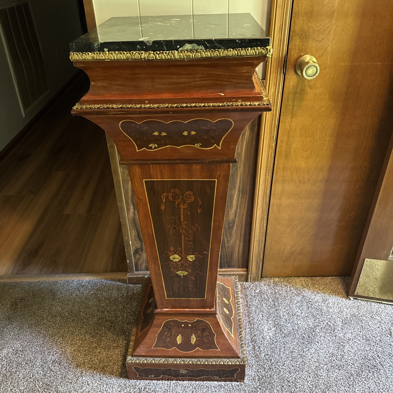Louis XV French Style Inlaid Pedestal Year Unknown