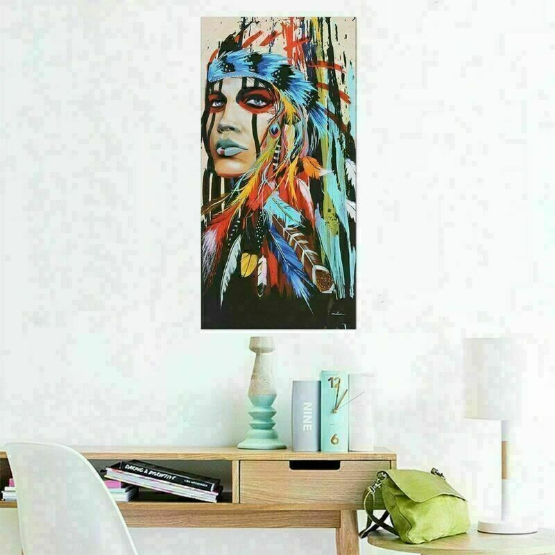 Womens Abstract Indian Canvas Oil Painting Print Picture Wall Art Home Decor