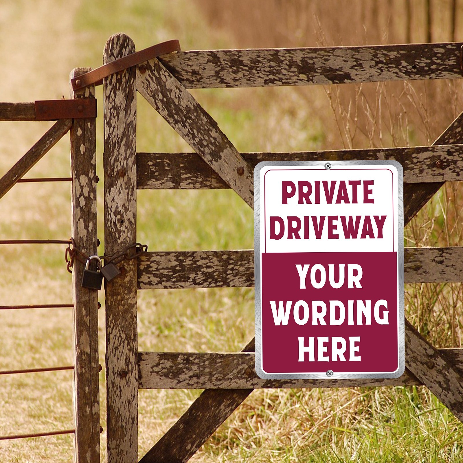 PRIVATE DRIVEWAY With Your Custom Text Personalized Aluminum Metal Sign 8 x 12&Prime;