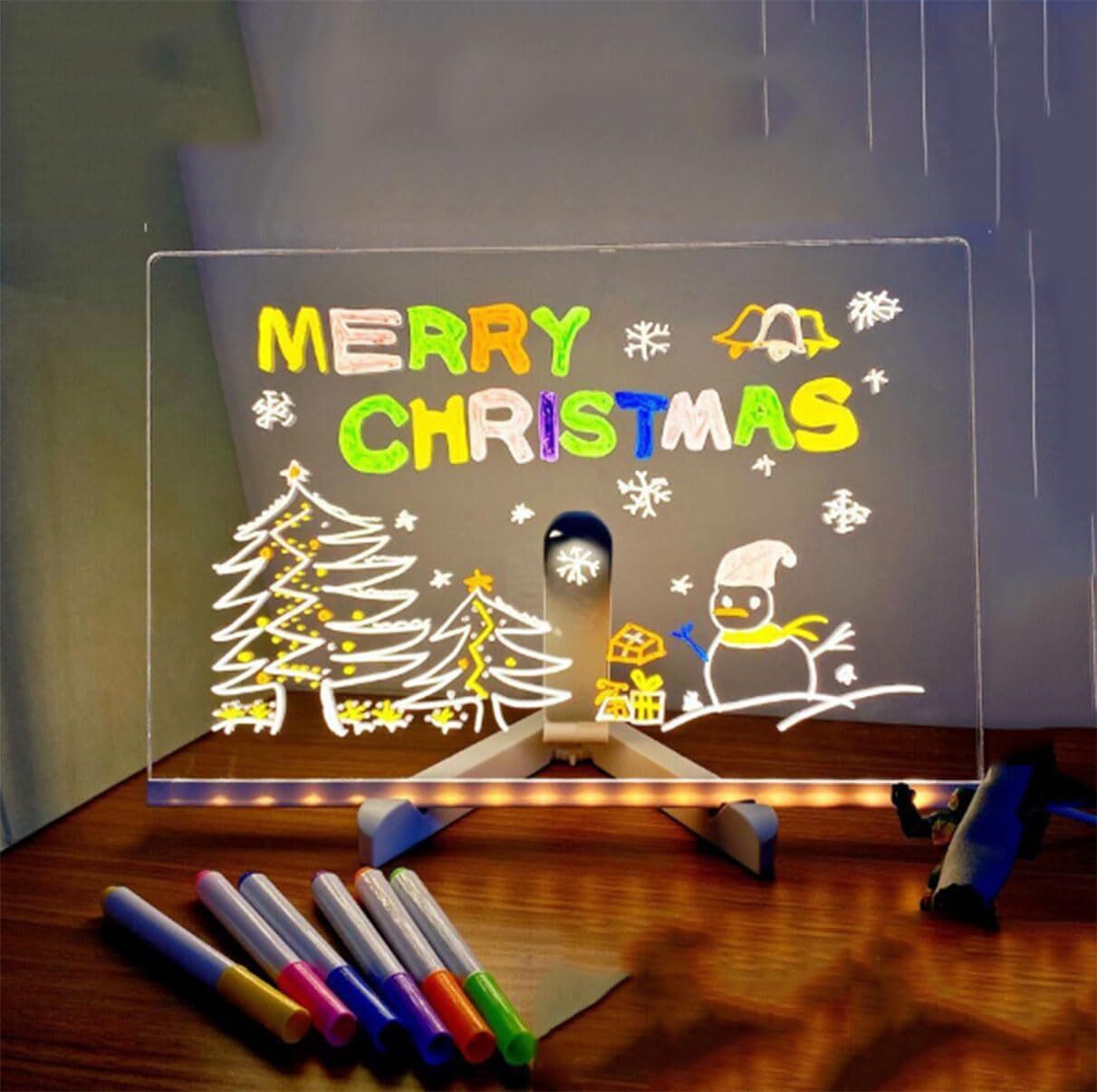 LED Note Board With Colors Acrylic Dry Erase Board For Creative DIY Art