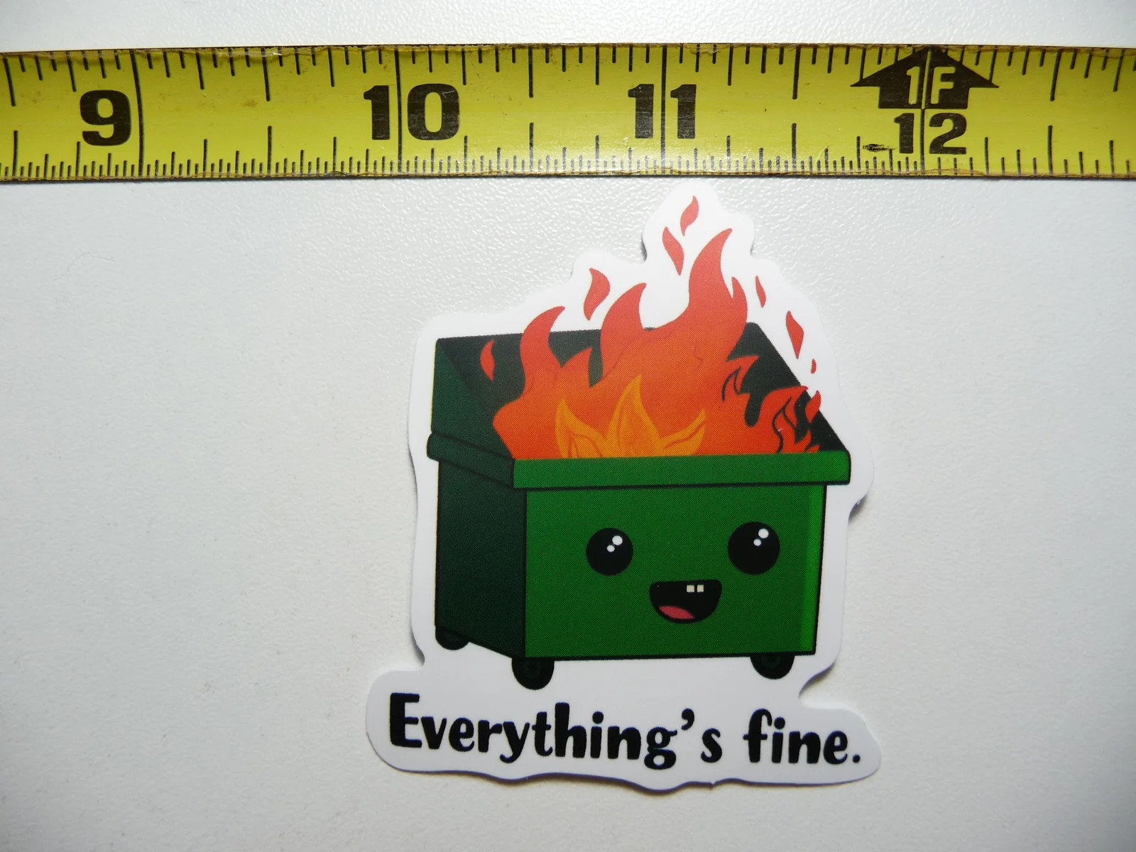 DUMPSTER ON FIRE EVERYTHING&rsquo;S FINE SMALL STICKER DECAL FUNNY SARCASTIC SARCASM