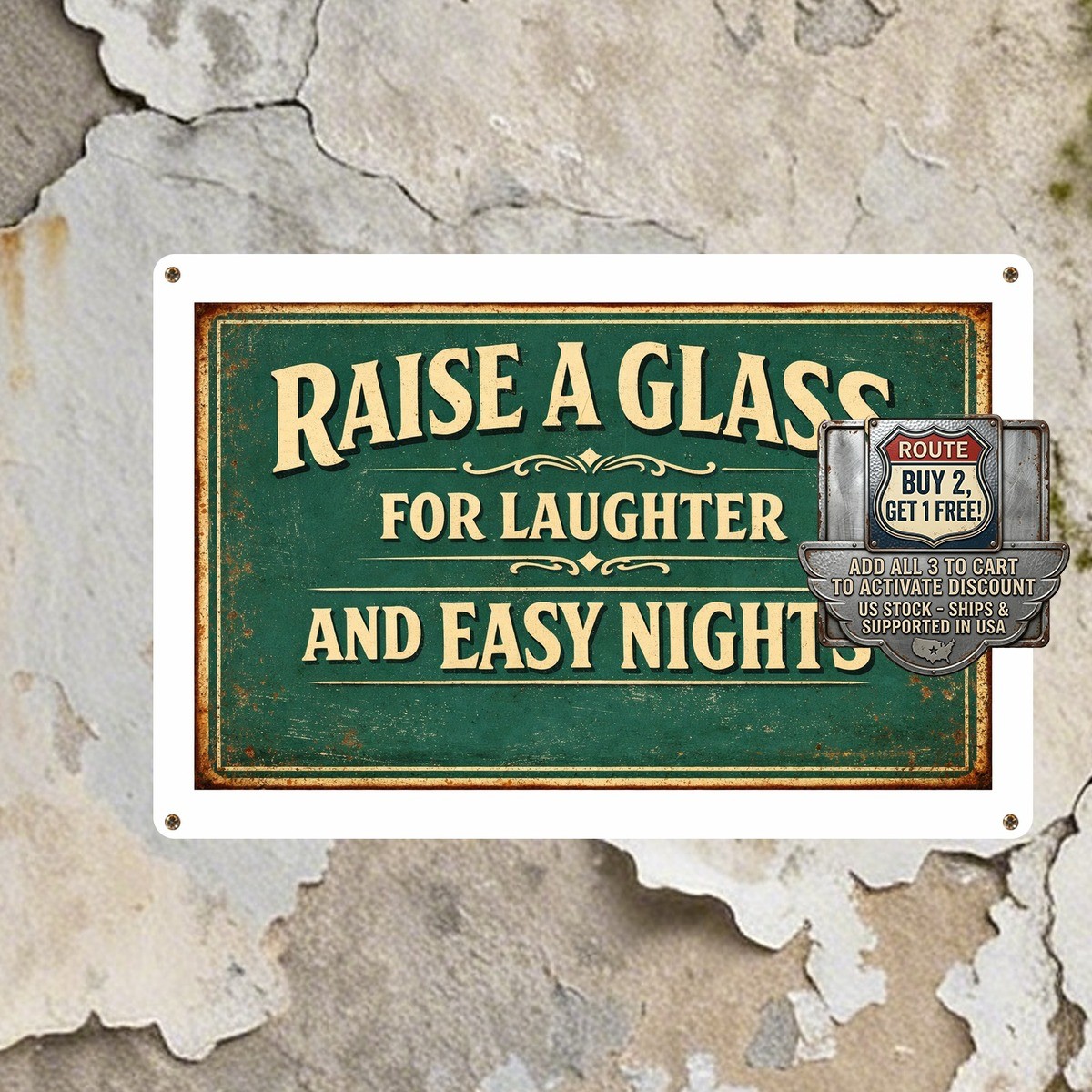Retro Cheers Bar Tin Sign Pub Wall Decor Metal Plaque