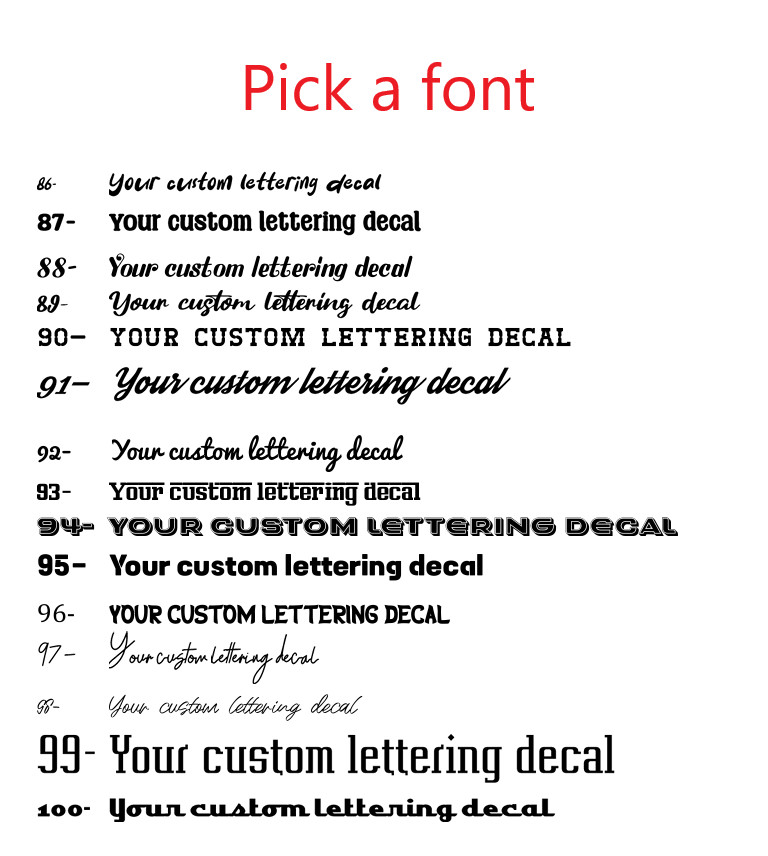 Custom Text Vinyl Lettering Sticker Decal Personalized -ANY TEXT – ANY NAME-