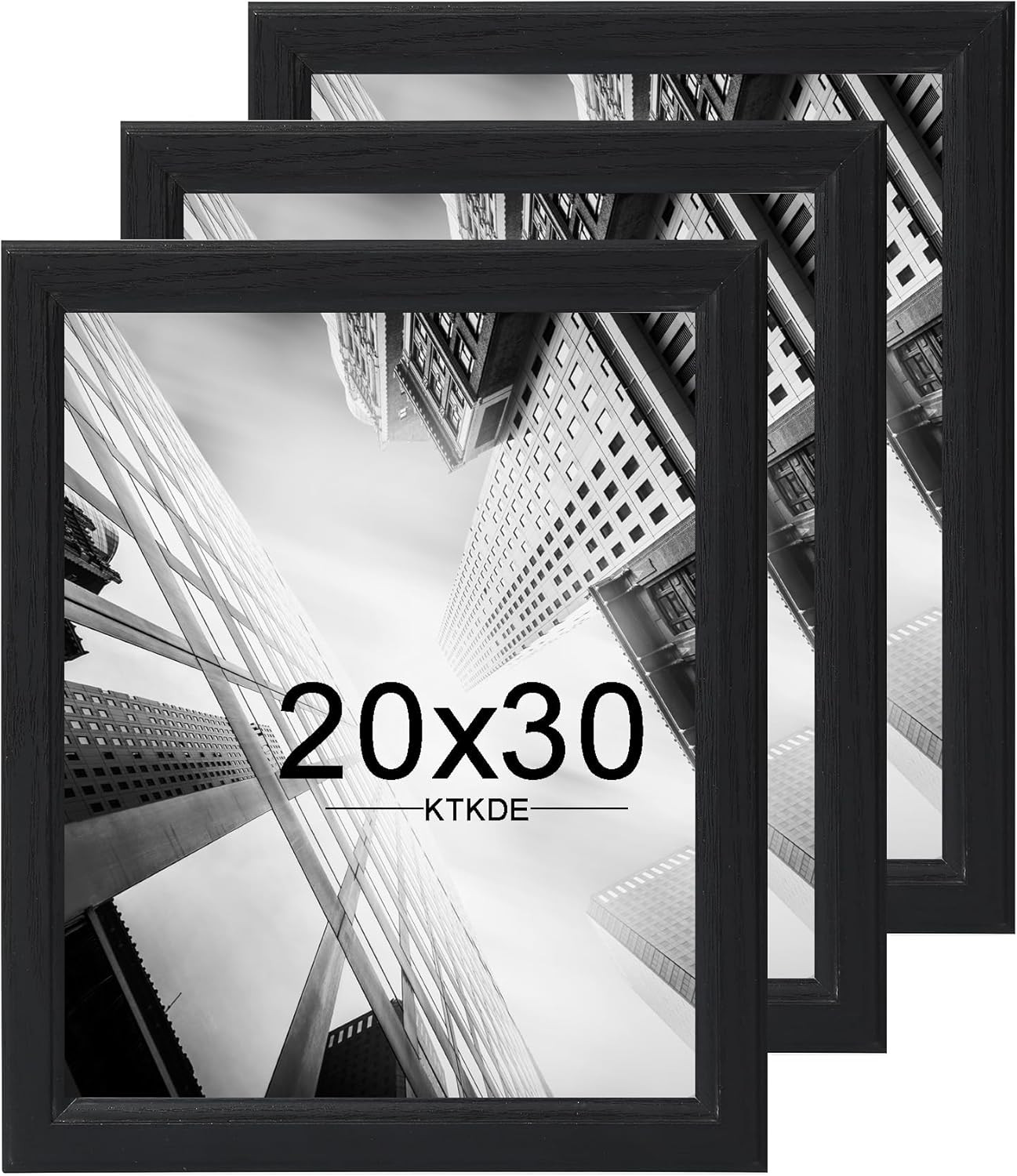 Black Wooden Poster Frame Set of 3 for Vertical or Horizontal Display