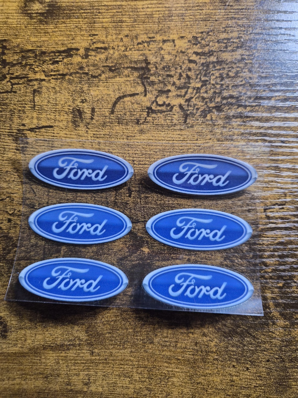 6 pc. FORD LOGO 2&Prime; UV High Quality UVDTF Decal Sticker waterproof USA NOT VINYL