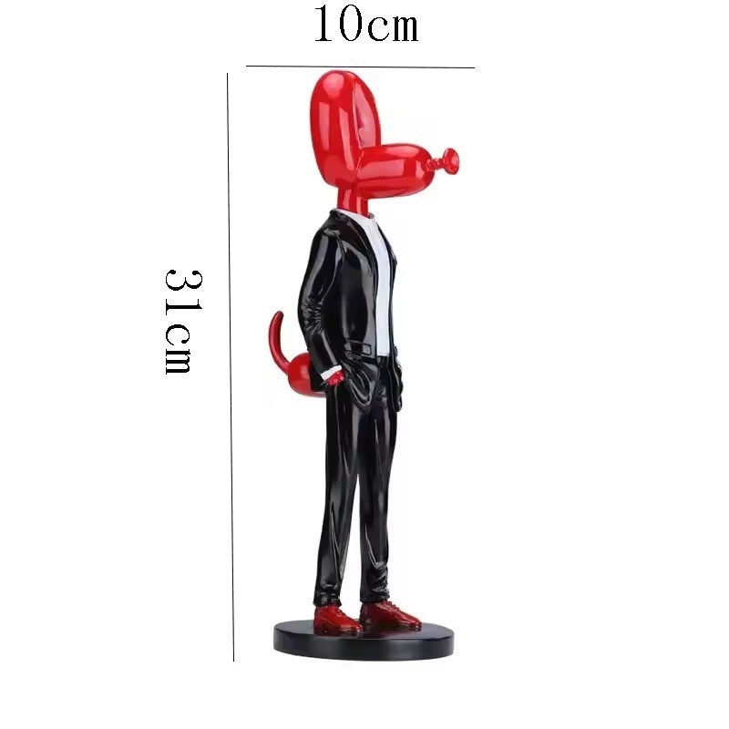 Tall Balloon Dog Sculpture Statue Figure Art Home Decor Gentleman Balloon Dog