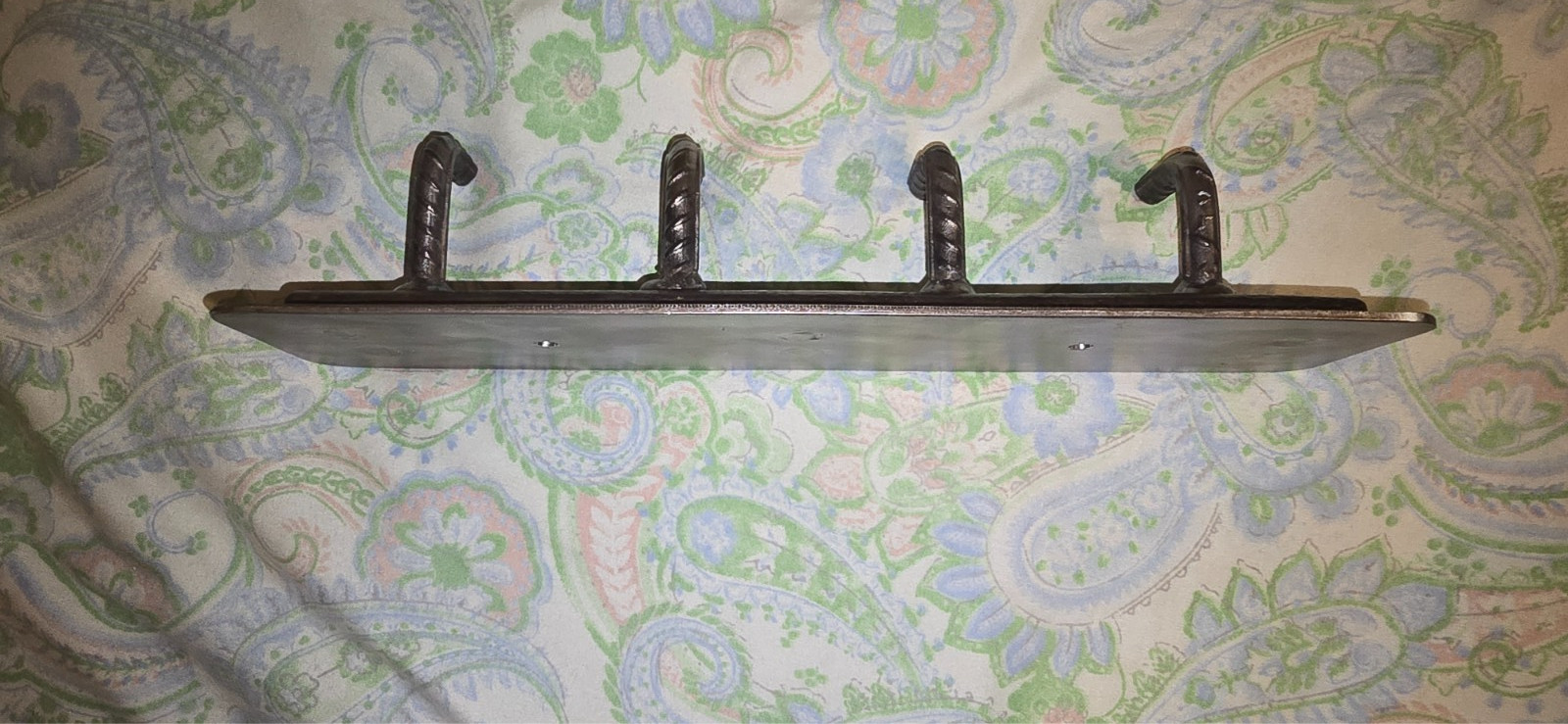 Handmade Rebar Key Holder Wall Hook Rack Rustic Industrial Reclaimed Steel 5lb