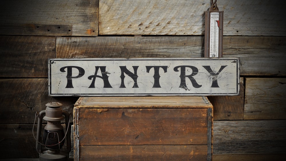 Distressed Aged Pantry Sign – Rustic Hand Made Vintage Wooden