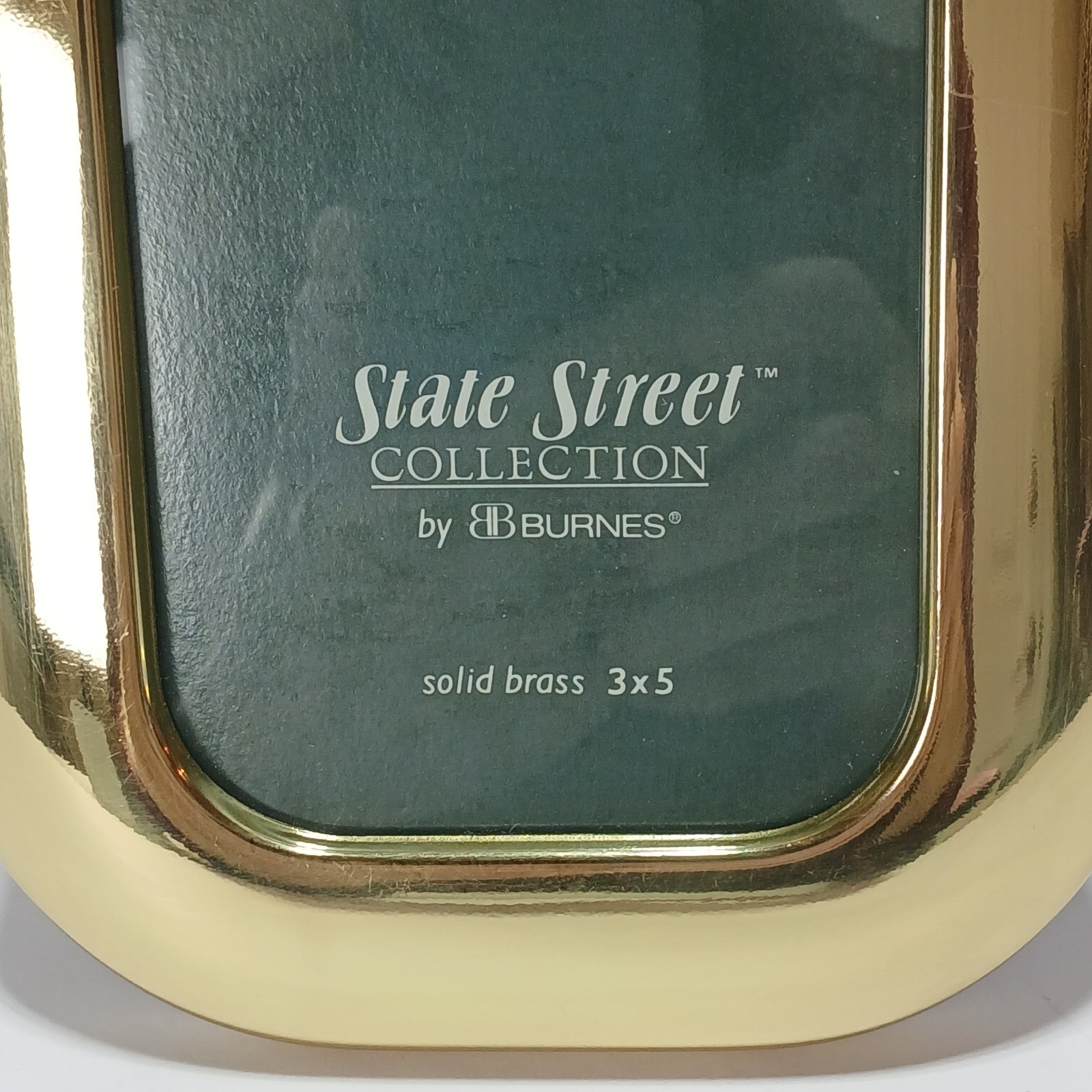 Burnes of Boston 3×5 Solid Brass Picture Frame Vintage Rounded Velvet Back