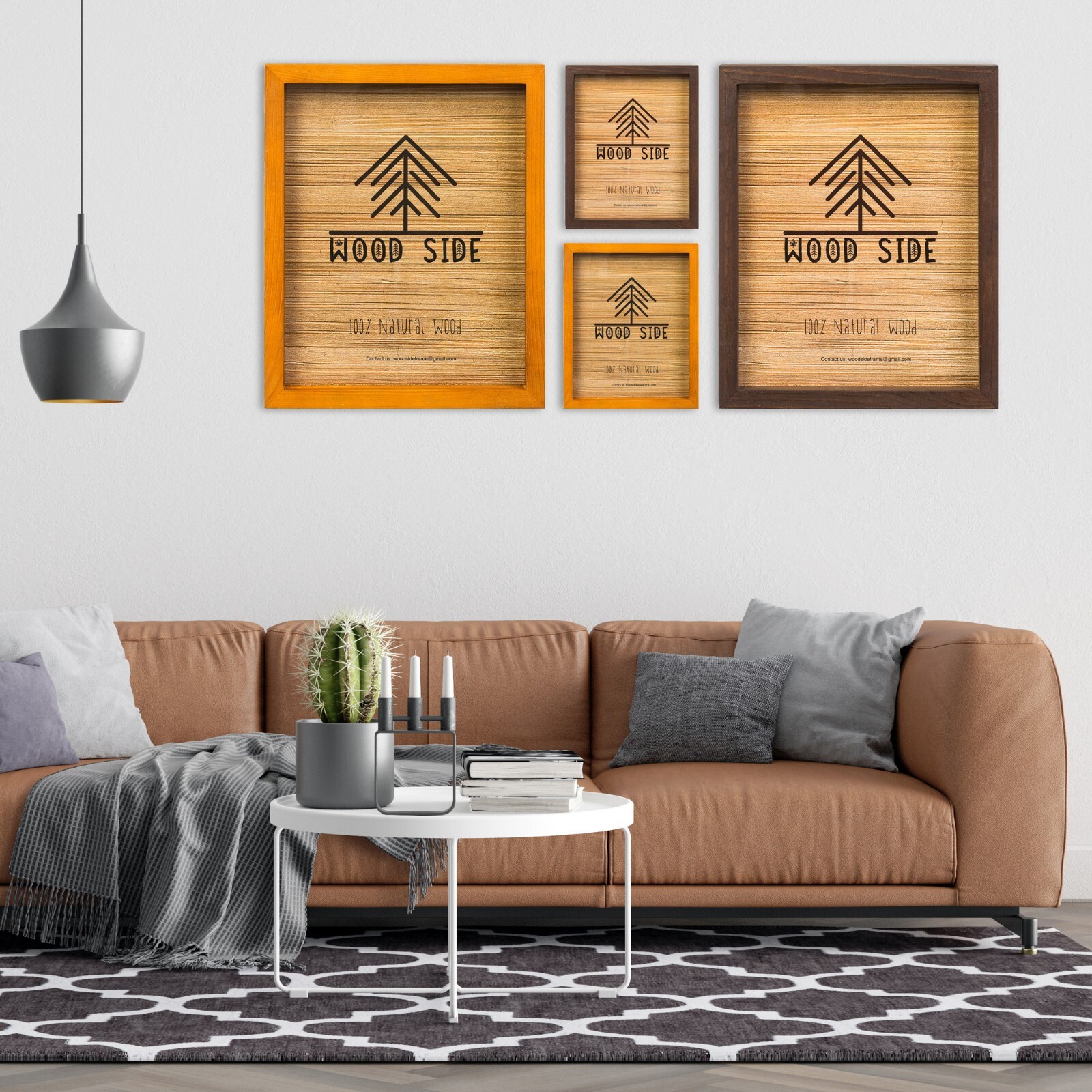 Rustic Colorful Wooden Picture Frames – Natural Solid Wood with Thick Borders