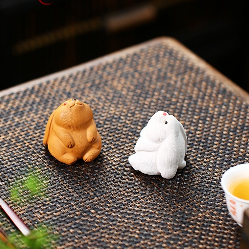 Lovely Rabbit Statue Yixing Zisha Duan Clay Tea Pet Creative Ornament Tea Play