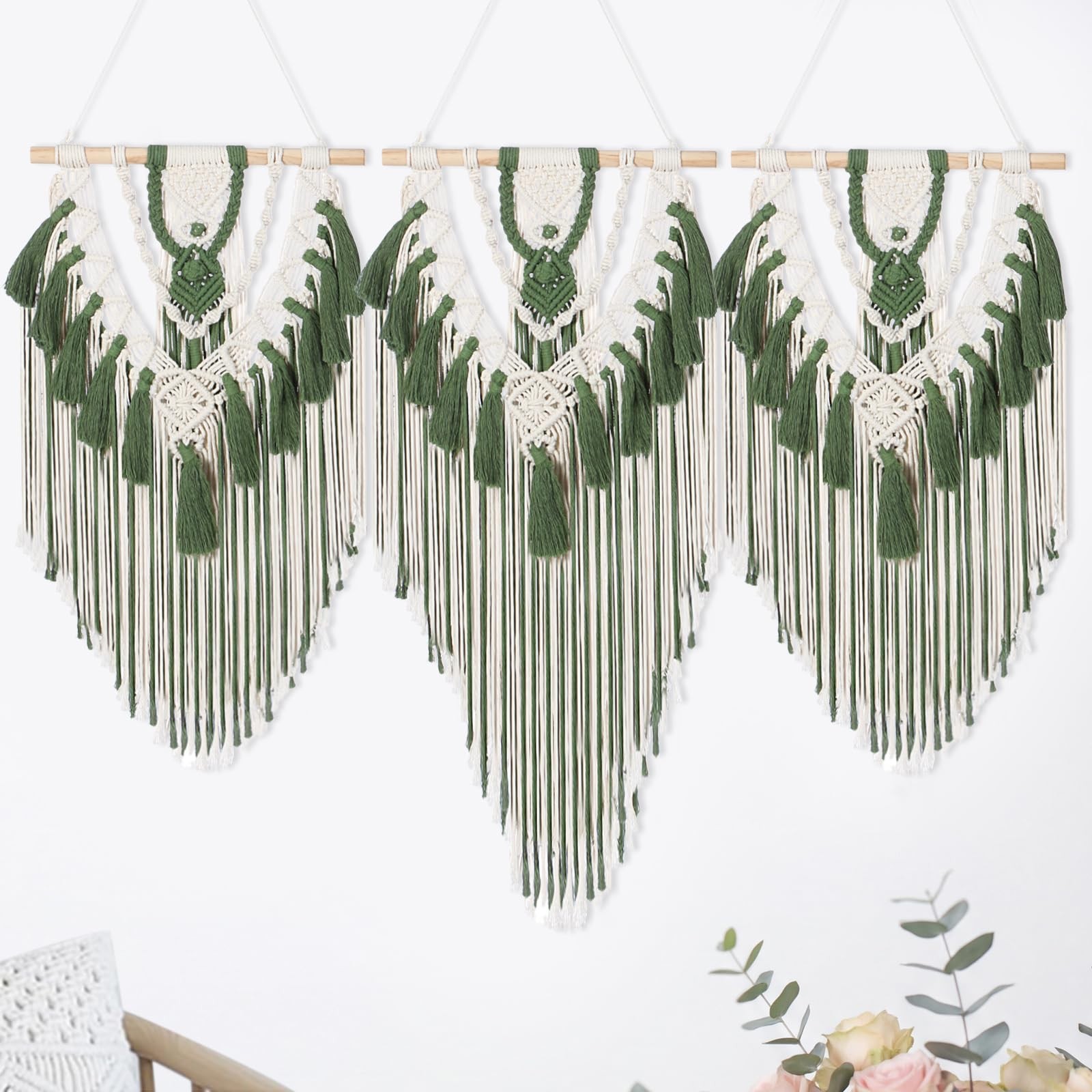 Large Boho Macrame Wall Hanging Wall Decor Bohemian Woven Handmade Tapestry w…