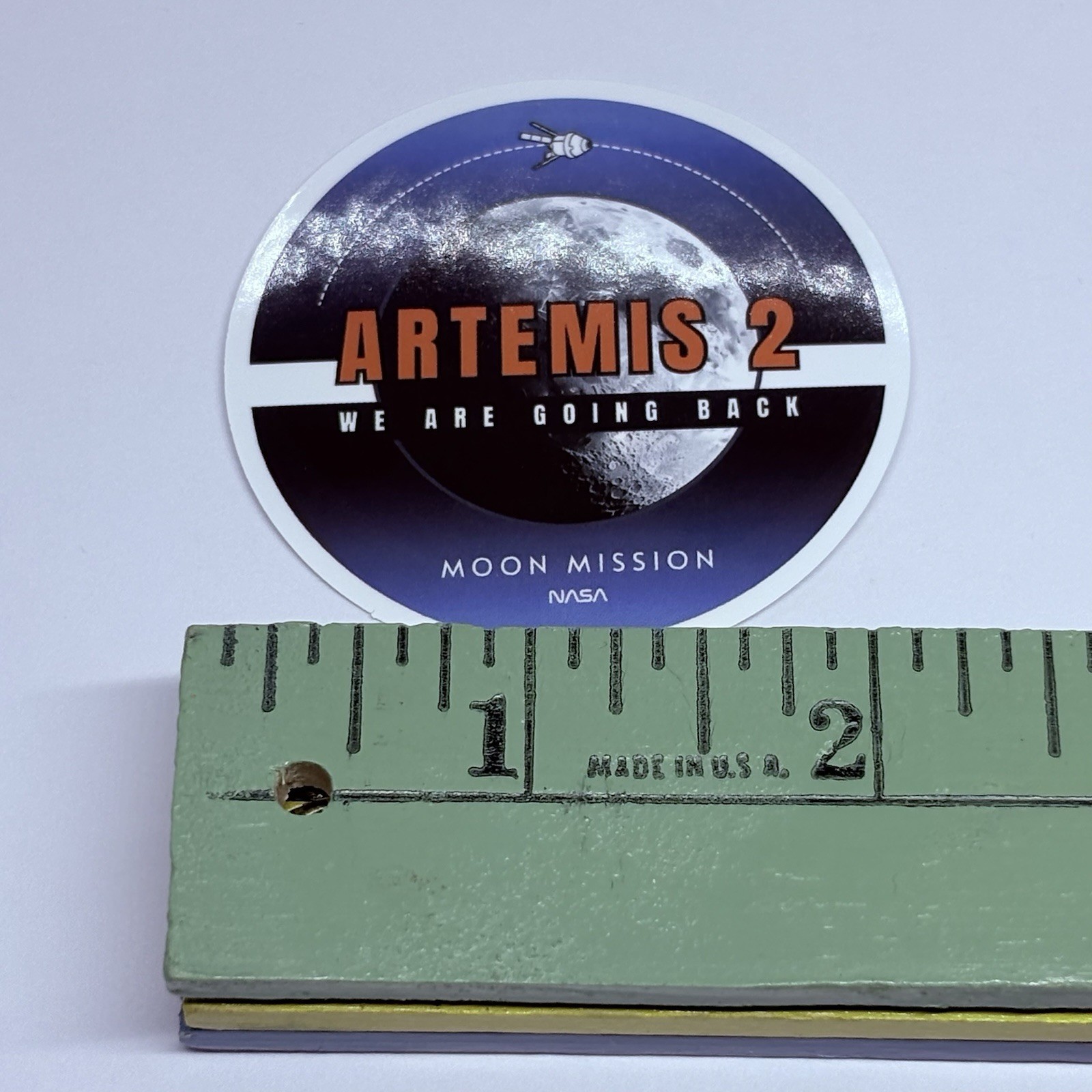 Artemis II Novelty Sticker “We Are Going Back” Decal Space Art Journal Decor Tc6