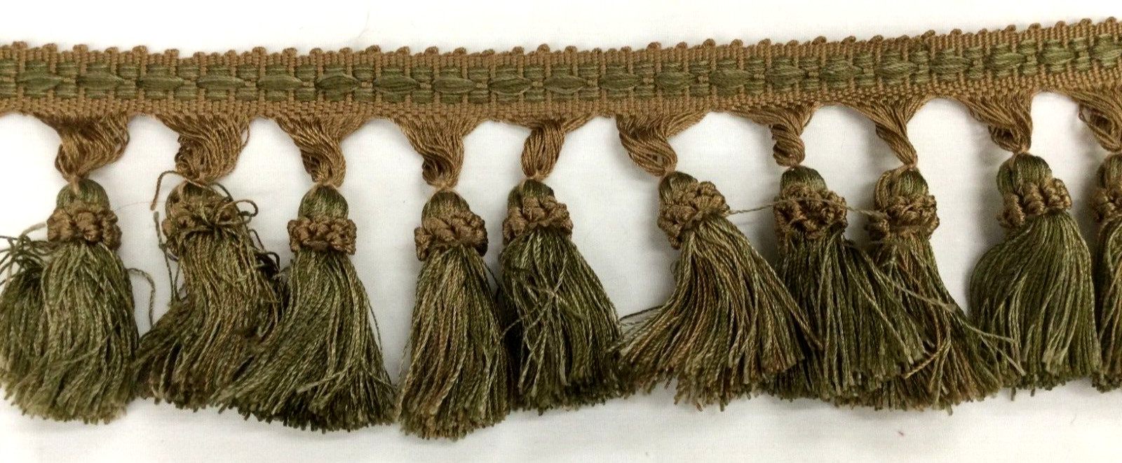 Tassel Fringe Trim 3.5&Prime; for Drapery Curtains Upholstery Pillows/ Green & Gold