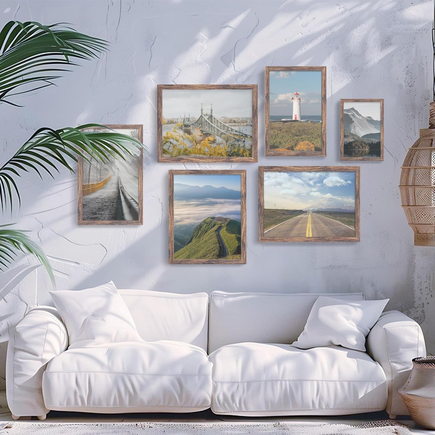 12×16 Picture Frame Brown, for Horizontal or Vertical Wall Mounting, 1 Pack
