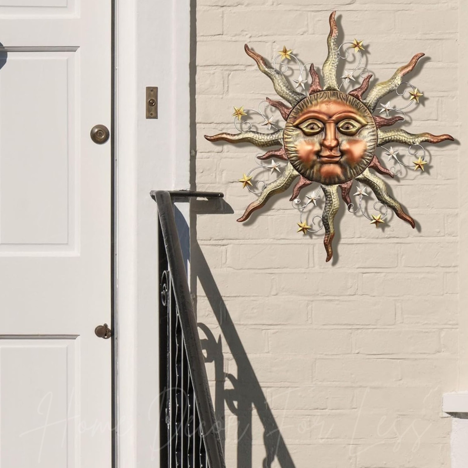Bronze Metal Sun Stars Wall Art Garden Sculpture Indoor Outdoor Patio Home Decor