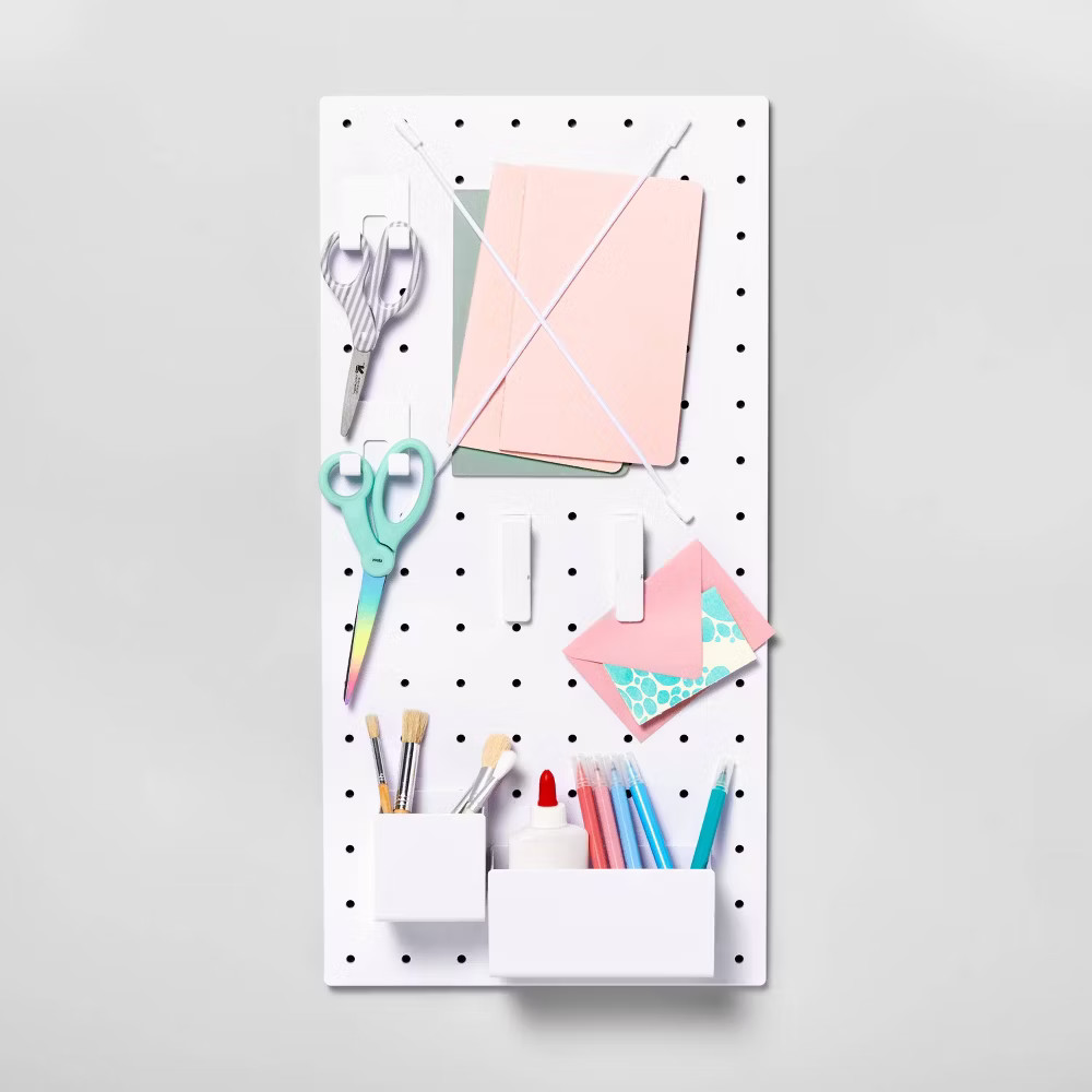 13&Prime; x 26&Prime; Pegboard Set White – Brightroom