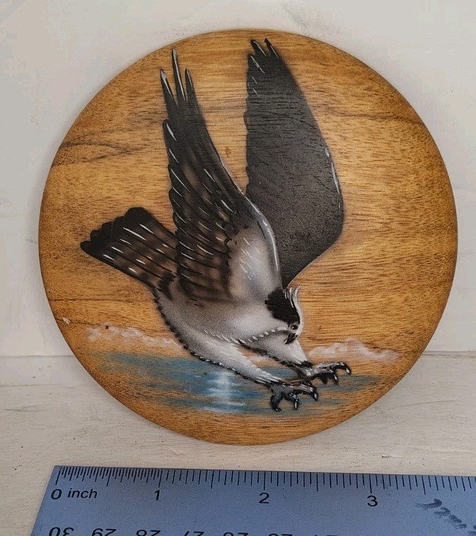 VTG Signed Myrtle Wood Bird Of PreyOregon Decor. Please See Description