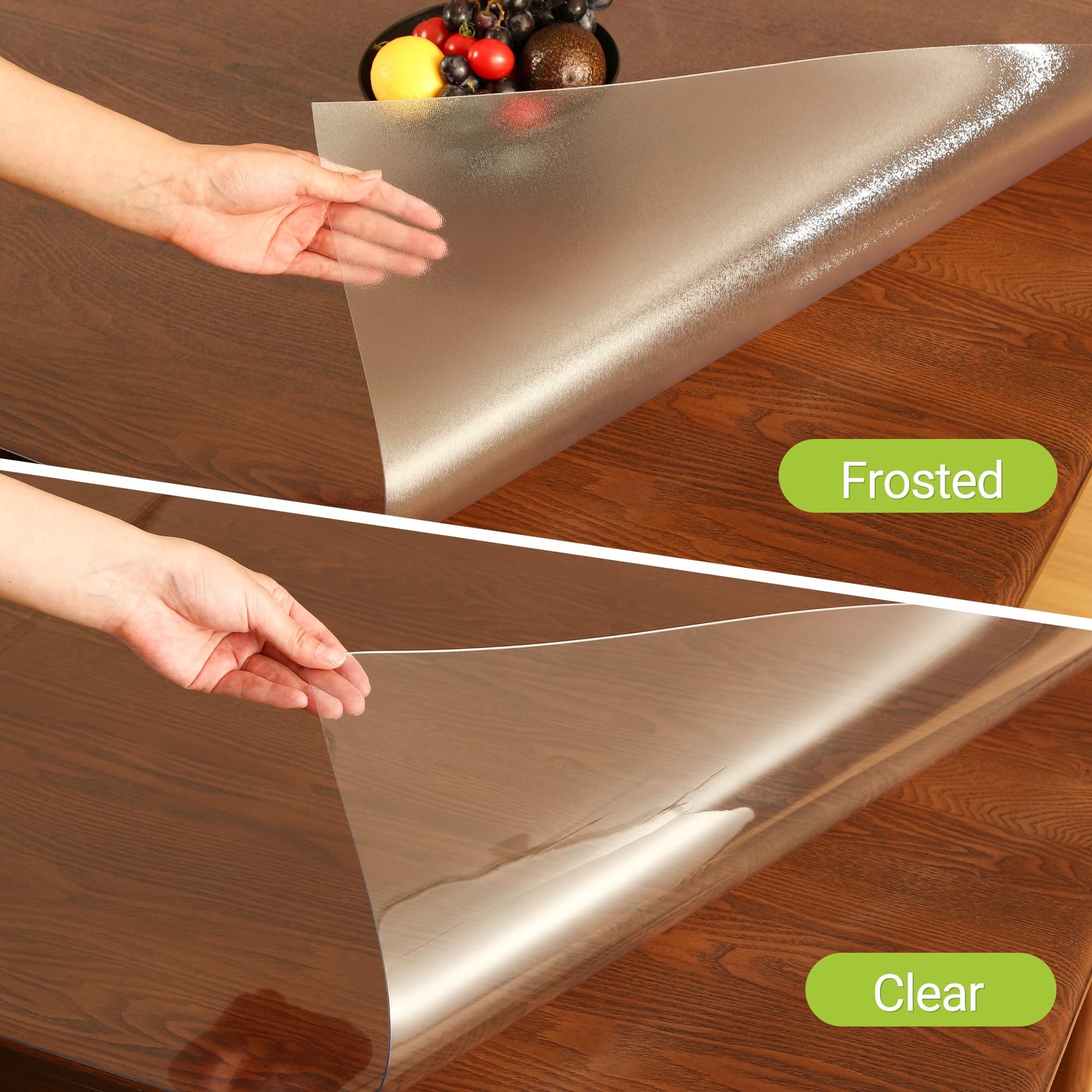 Etechmart 35.4 X 63 Inch Clear Table Cover Protector 1.5Mm Thick Custom Pvc