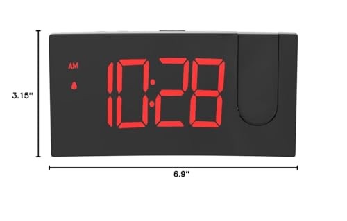 GOLOZA Projection Alarm Clock, Digital 7*3*1.5in, Red Digit+red
